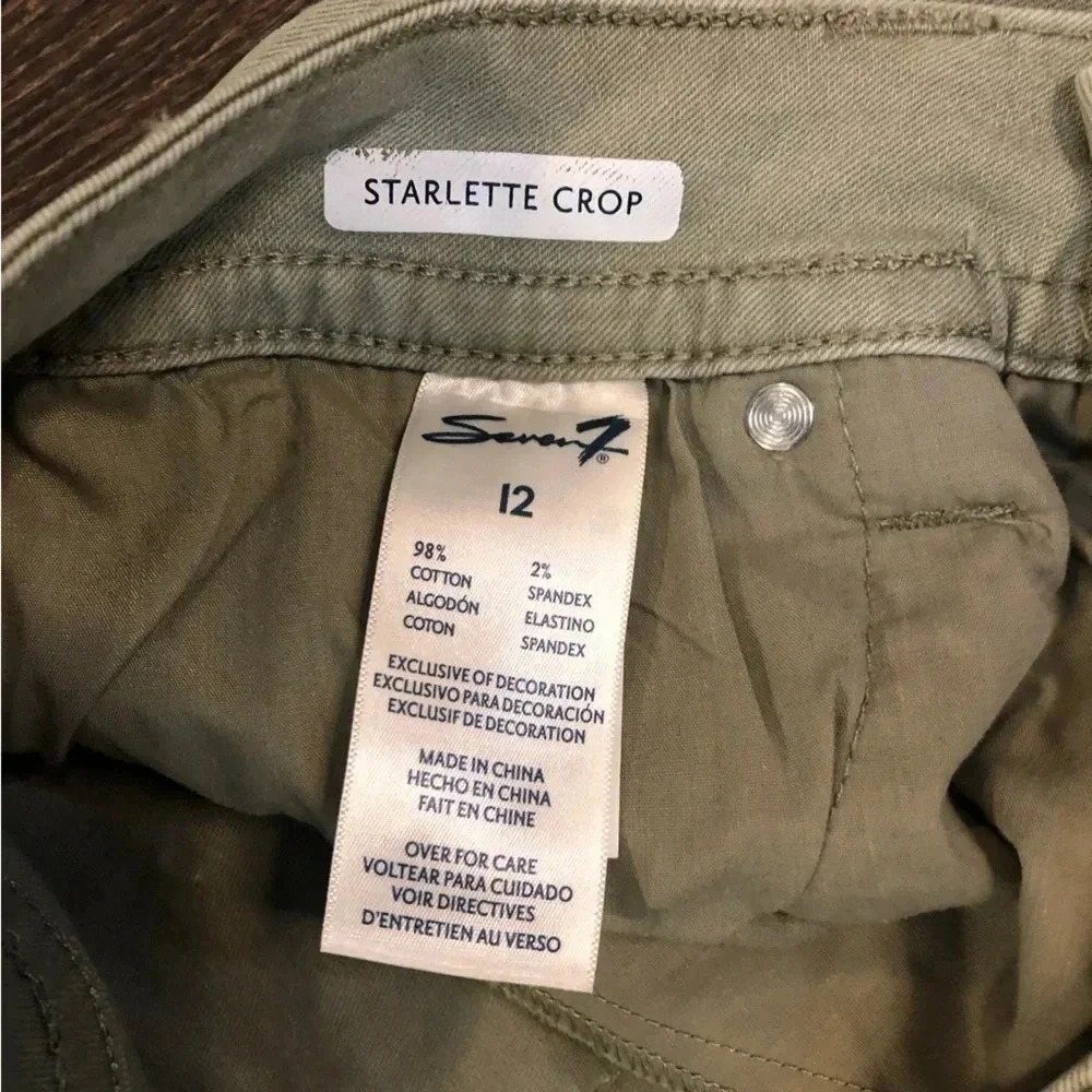 Seven7 Starlette Crop green pants Women's Size 12 - Picture 7 of 9